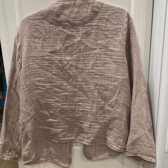 TAHARI muted pink/beige jacket casual size Large - Picture 3 of 5